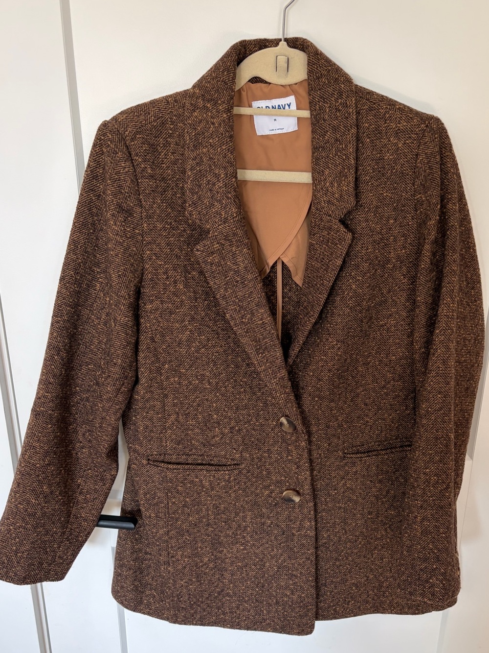 Old Navy Women's Brown Tweed Blazer Jacket